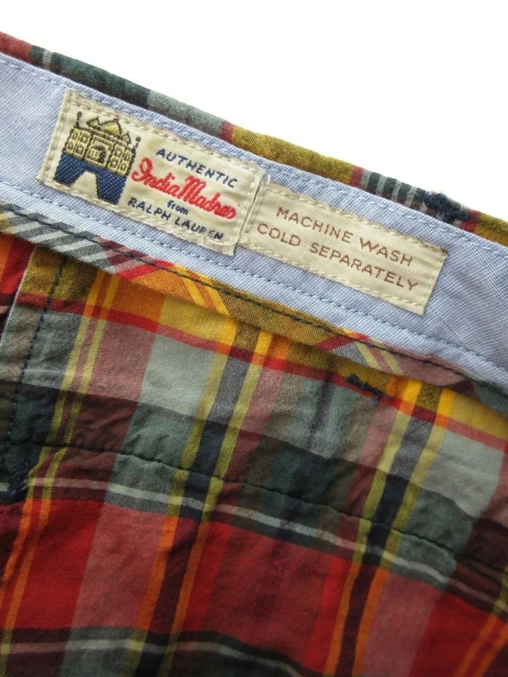 Polo Ralph Lauren Shorts 44 Tall Indian Madras Plaid Preppy Colorful